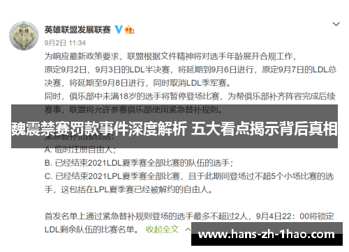 魏震禁赛罚款事件深度解析 五大看点揭示背后真相